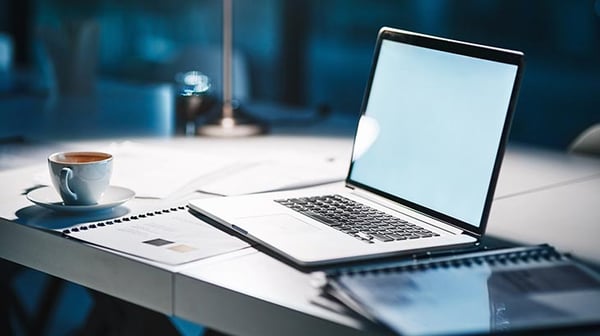 Laptop on desk
