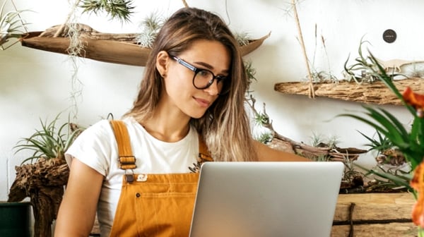Woman working at laptop