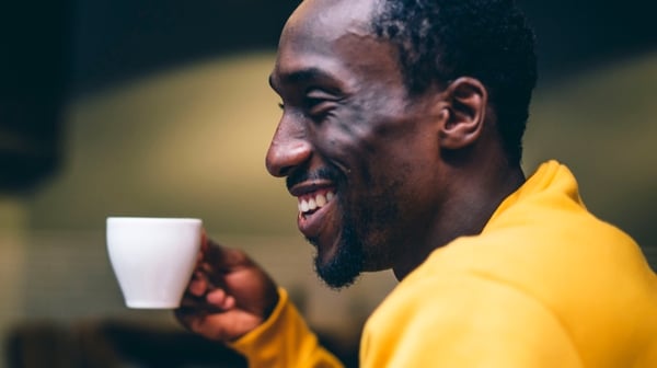 Man drinking coffee