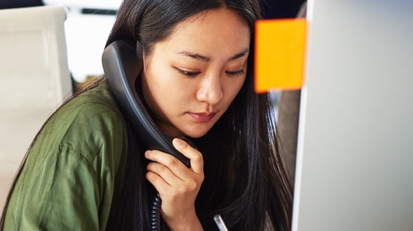 Woman taking a phone call